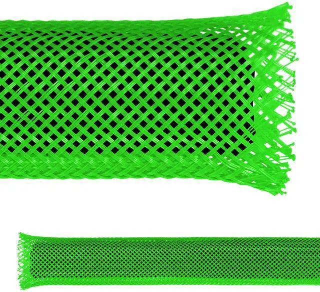 Main image of 1.5" PET Expandable Braid Sleeving Flexible Wire Mesh Sleeve - 100 Feet - Green