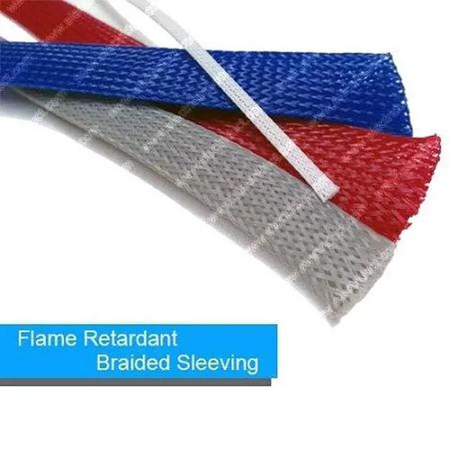 Alt view image 4 of 4 - 1" PET Expandable Braid Sleeving Flame Retardant Flexible Wire Mesh for Cord Management and Cable Protection - 250 Feet - Red