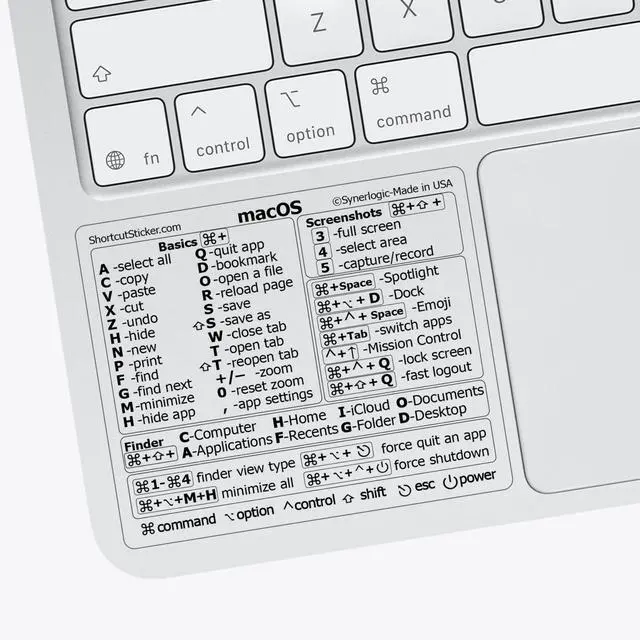 Alt view image 2 of 4 - 100pcs (Universal/Neo/Air/Pro) Mac OS Reference Keyboard Shortcut Sticker, Laminated Vinyl - for MacBook/iMac/Mini (Clear/Pack of 100)