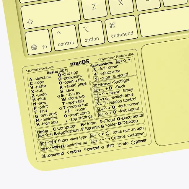 Alt view image 3 of 4 - 100pcs (Universal/Neo/Air/Pro) Mac OS Reference Keyboard Shortcut Sticker, Laminated Vinyl - for MacBook/iMac/Mini (Clear/Pack of 100)