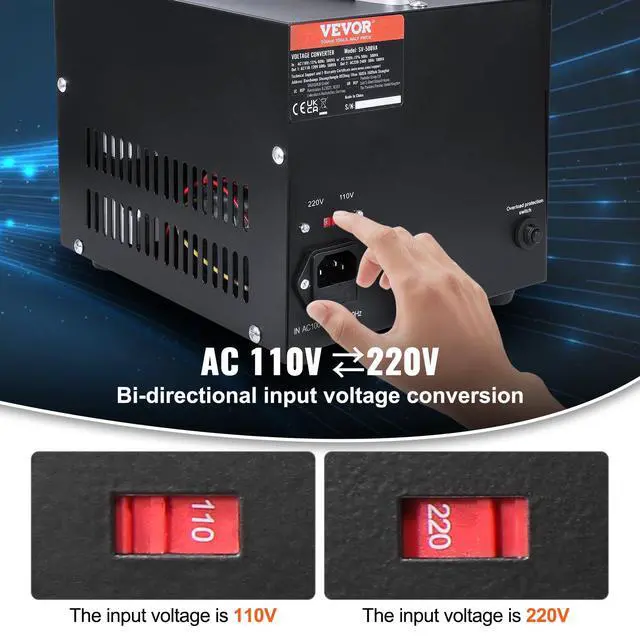 Alt view image 3 of 4 - Voltage Converter Transformer, 2000W, Heavy Duty Step Up/Down Transformer, Convert from 110 Volt to 220 Volt and from 220 Volt to 110 Volt, with US Outlet EU Outlet 5V USB Port, CE Certified