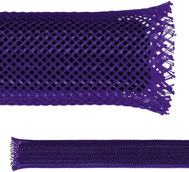 Main image of 1" PET Expandable Braid Sleeving Flexible Wire Mesh Sleeve - 100 Feet - Purple