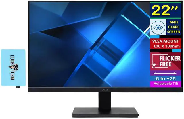 Main image of Vero 22" FHD Free Sync Monitor with 4ms Response Time, 100 Hz Refresh Rate, Flicker Free, Anti Glare, VESA Mount (100mm), HDMI and Dockztorm USB Port Expander, Black (2026 Latest Model)