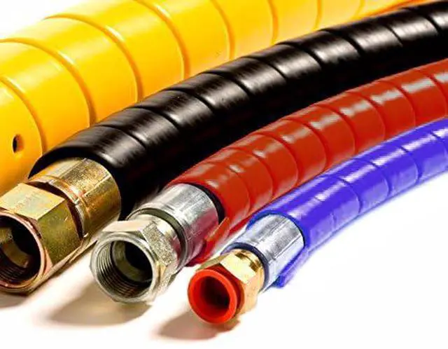 Alt view image 3 of 4 - 1 Inch Heavy Duty Spiral Wrap HDPE Flexible Plastic Cable Sleeve Hose Protector 25 Feet - Red
