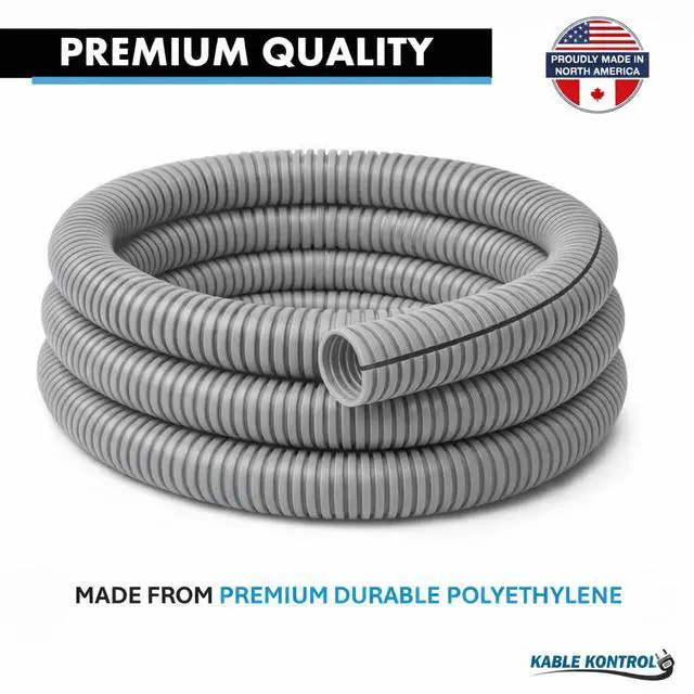 Alt view image 4 of 4 - Colored Split Wire Loom Tubing 1" Inch 100 Ft Long - Gray Conduit Cover for Cords - Corrugated Tubing and Protector for Automotive - Durable Polyethylene