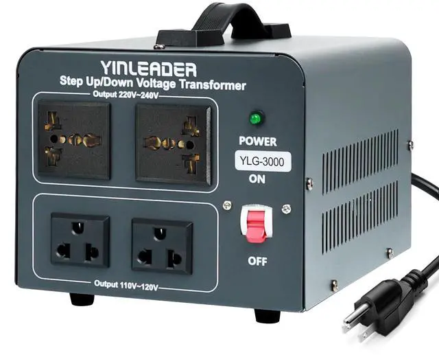 Main image of Voltage Converter Transformer 3000w Step Up/Down Power Converter 110-120V to 220-240V/220-240V to 110-120V, with 2 US & 2 Universal Outlets, Circuit Breaker Protection (Grey)