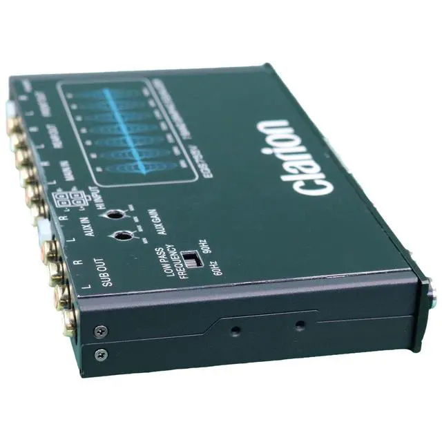 Alt view image 3 of 4 - EQS755V 7-Band Car Audio 1/2-DIN Size Car Graphic Equalizer/Crossover with Front 3.5mm Auxiliary Input, Rear RCA Auxiliary Input and High Level Speaker Inputs