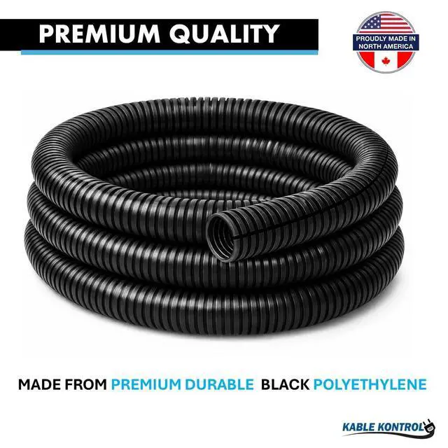 Alt view image 4 of 4 - Split Wire Loom Tubing 5/8" Inch 250 Ft Long - Black Conduit Cover for Cords - Corrugated Tubing and Protector for Automotive - Durable Polyethylene