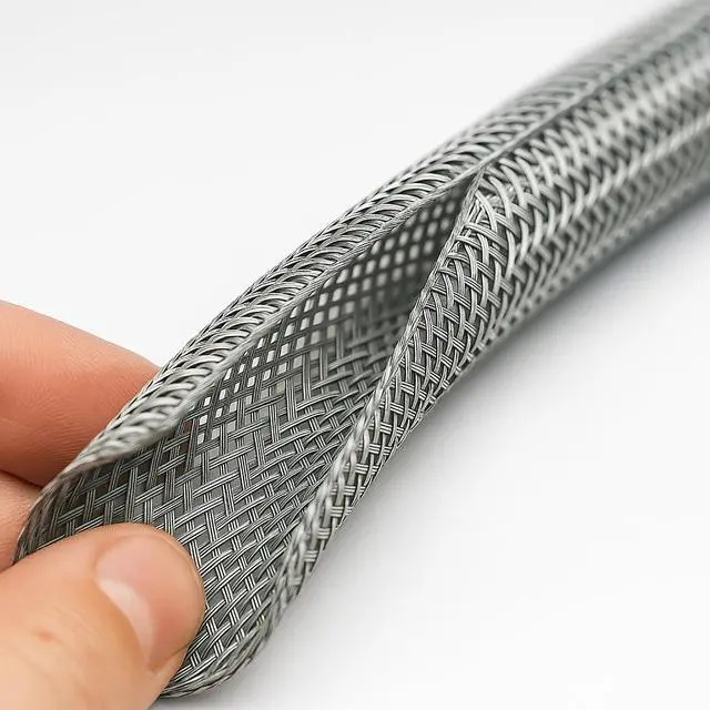 Alt view image 2 of 3 - 1.5" Hook Self Closing Sleeve Braid Wrap Around Sleeving Flame Retardant Flexible Mesh Cord Cover Cable Protector Wire Organizer - 50 Feet - White