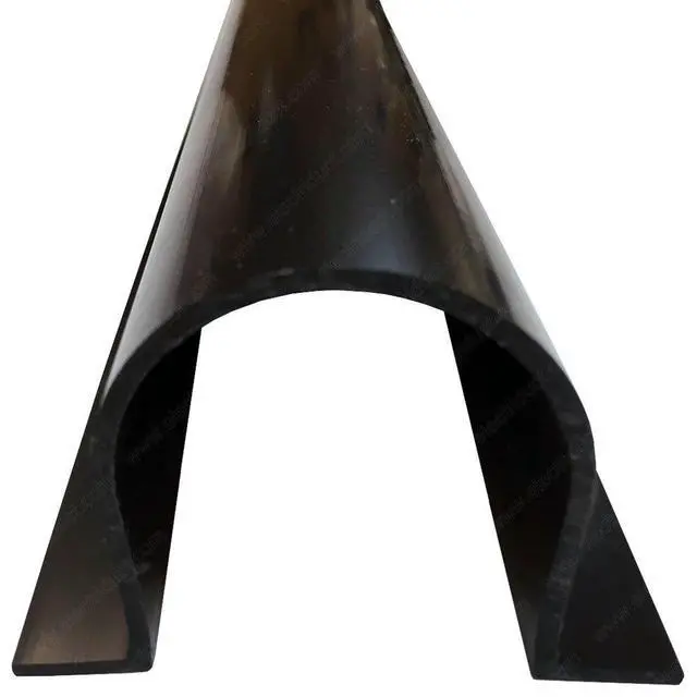 Alt view image 2 of 3 - 4" Plastic Flanged Wire Guard Cable Raceway - 58 Inch Stick - Black