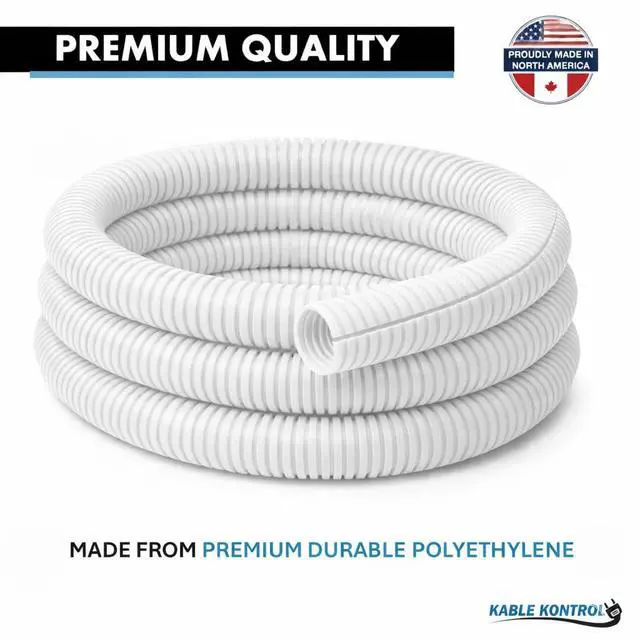 Alt view image 4 of 4 - Colored Split Wire Loom Tubing 3/4 Inch 100 Ft Long - White Wire Conduit Cover for Cords - Corrugated Tubing and Protector for Automotive Wires Durable Polyethylene