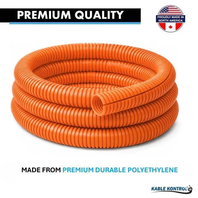 Alt view image 4 of 4 - Colored Split Wire Loom Tubing 3/4" Inch 100 Ft Long - Orange Conduit Cover for Cords - Corrugated Tubing and Protector for Automotive - Durable Polyethylene