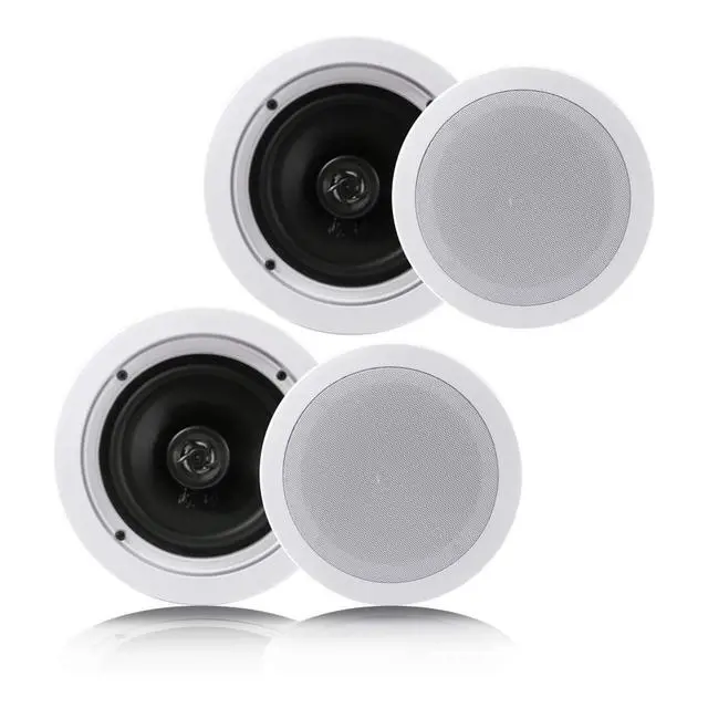 Alt view image 2 of 4 - PDIC1661RD 6.5 Inch 200 Watt in Ceiling Wall Speakers 2 Way Flush Mount Home Indoor Stereo Speaker System Pair, White (2 Pairs)