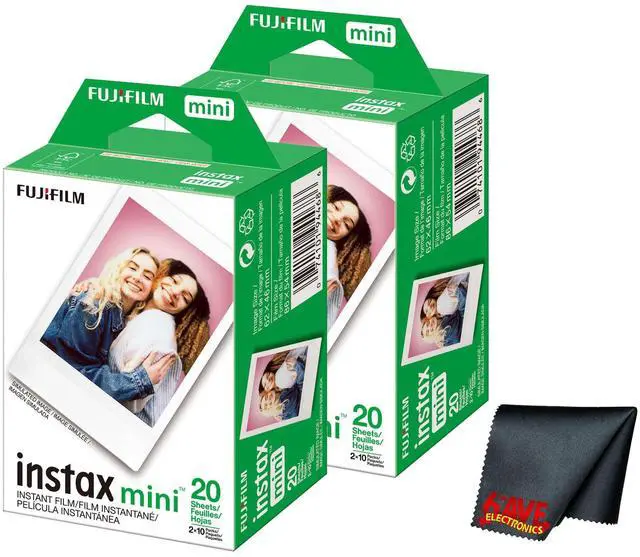 Main image of Instax Mini Film for Instant Camera (40 Photo Exposure) Bundle with 6AVE Microfiber Cleaning Cloth