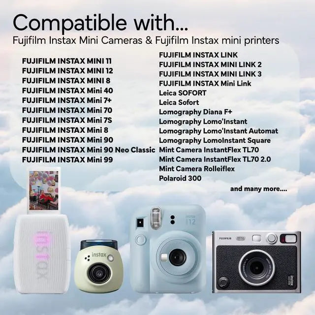 Alt view image 4 of 4 - Instax Mini Film for Instant Camera (40 Photo Exposure) Bundle with 6AVE Microfiber Cleaning Cloth
