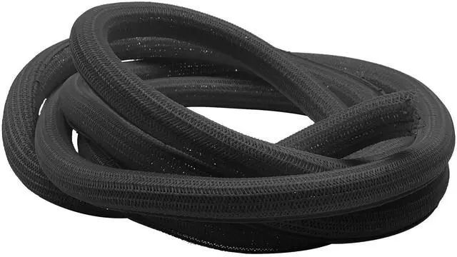 Alt view image 3 of 4 - 1.25" Hook Self Closing Sleeve Braid Wrap Around Sleeving Flame Retardant Flexible Mesh Cord Cover Cable Protector Wire Organizer - 50 Feet - Black