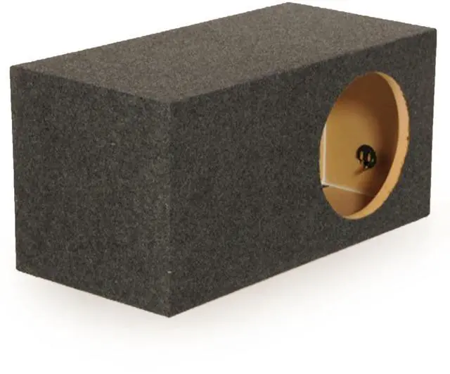 Main image of QPower 15 Inch Heavy Duty Single Vented Carpet Covered Durable Car Audio Extra Large Vehicle Subwoofer Enclosure Woofer Box, Charcoal Gray