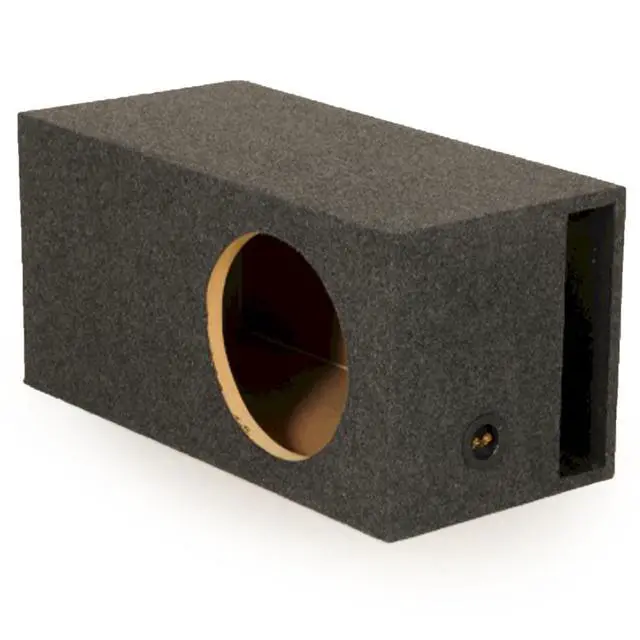 Alt view image 3 of 4 - QPower 15 Inch Heavy Duty Single Vented Carpet Covered Durable Car Audio Extra Large Vehicle Subwoofer Enclosure Woofer Box, Charcoal Gray