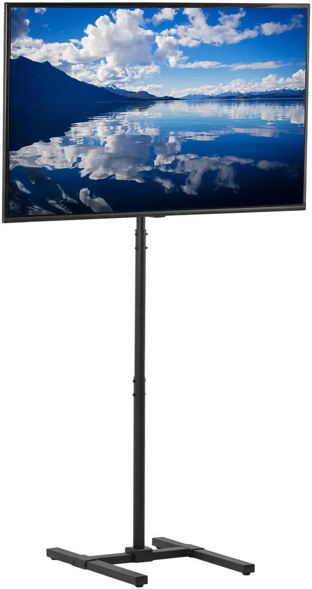 Main image of TV Floor Stand for 13 to 50 inch Screens up to 44 lbs, LCD LED OLED 4K Smart Flat, Curved Monitor Panels, Max VESA 200x200, Extra Tall Pole for Treadmills and Ellipticals, Black, STAND-TV17
