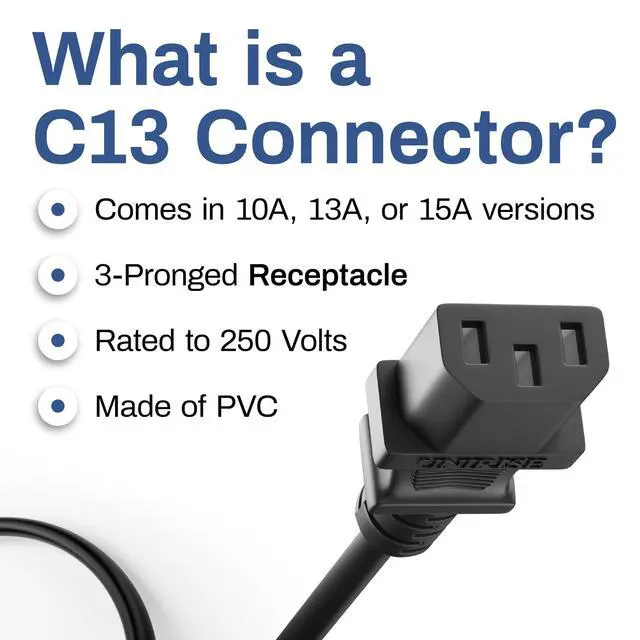 Alt view image 2 of 4 - PDU Power Cable C13 to C14, 4 Foot - 20 Pack Black, 10 Amp - SJT 250V, UL Listed, 18AWG IEC Extension Cord, Reliable Server Rack Power Cable for PDU, UPS, Network Equipment, Data Centers