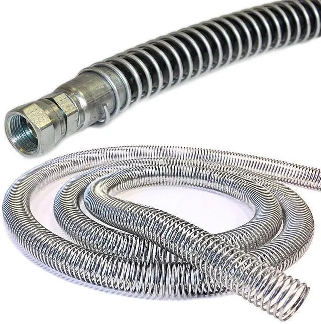 Main image of 3/4" Steel Spring Guard Flexible Pipe Hose Protector Metal Spiral Wrap Armor Cover - 21mm - 25 Feet