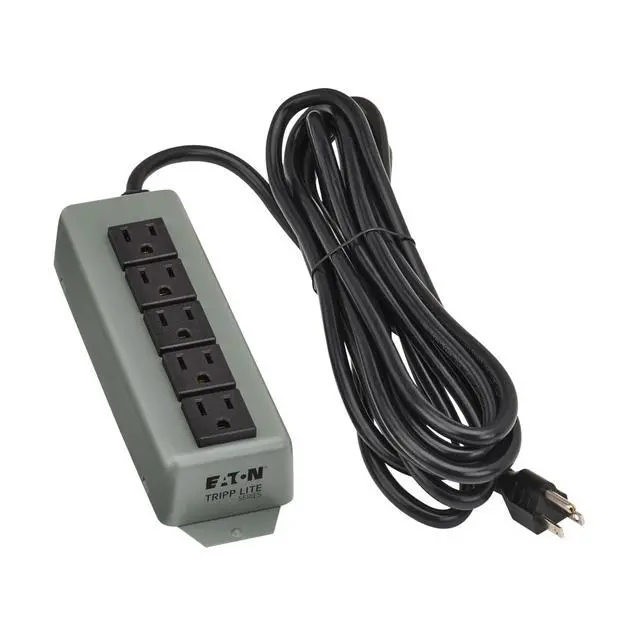 Alt view image 4 of 4 - Eaton Series 5-Outlet Heavy Duty Power Strip, Metal, Mountable (Wall Mount & Under Desk) 15ft Extension Cord, 15A Circuit Breaker, Industrial Garage Shop Work Bench Applications (602-15)