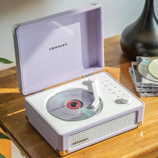 Alt view image 2 of 4 - CR3505A-LN Cruiser Retro Portable CD Player with Stereo Bluetooth Speakers and FM Radio, Lavender