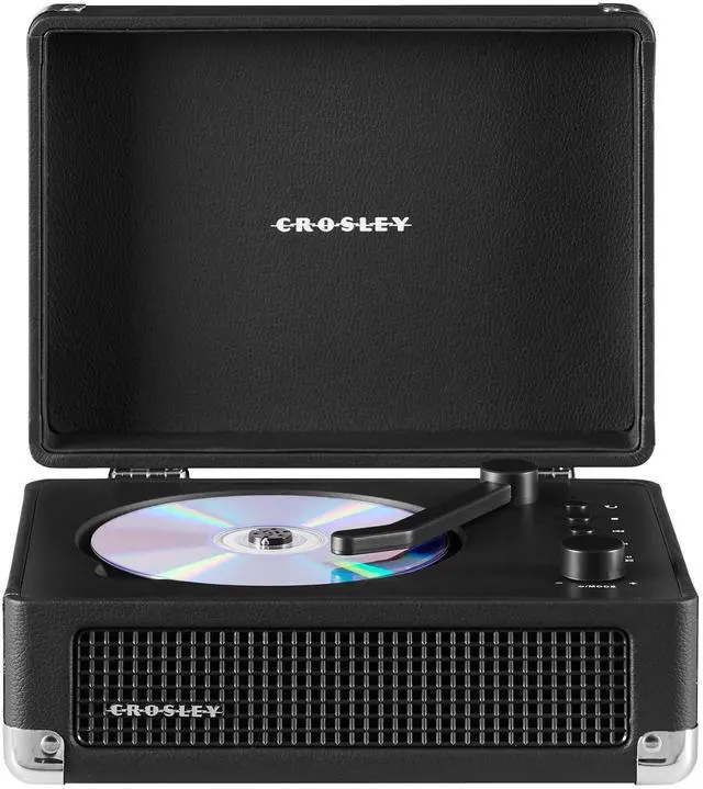 Main image of CR3505A-BK Cruiser Retro Portable CD Player with Stereo Bluetooth Speakers and FM Radio, Black