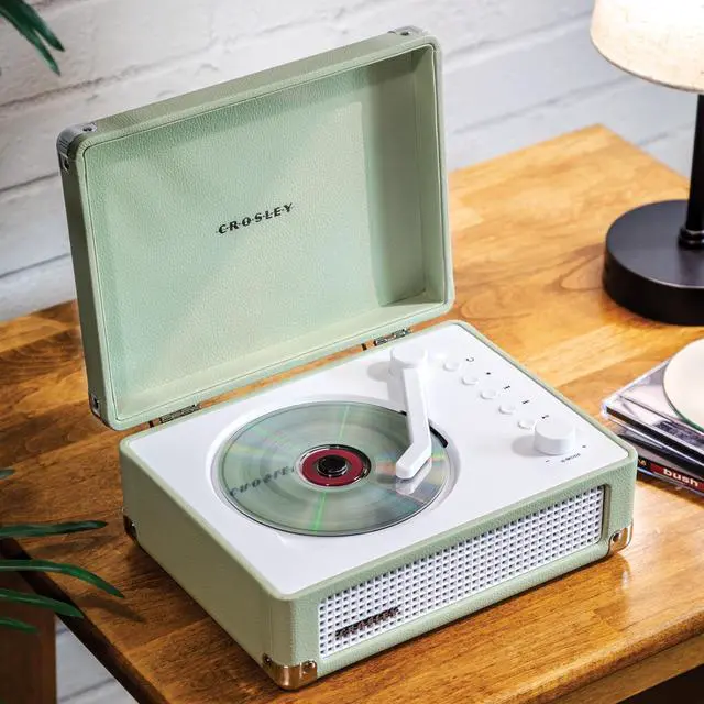 Alt view image 2 of 4 - CR3505A-MT Cruiser Retro Portable CD Player with Stereo Bluetooth Speakers and FM Radio, Mint