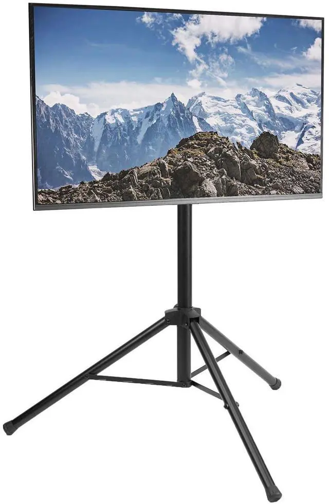 Main image of Tripod 32 to 55 inch LCD LED Flat Screen TV Display Floor Stand, Portable Height Adjustable Mount, Black, STAND-TV55T