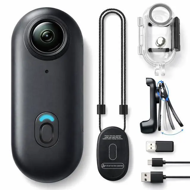 Main image of 4K Mini Wearable Body Camera, Clip-On POV Action Cam with Magnetic Lanyard, Rotating Back Clip, 150° Wide Angle, Waterproof Case to 131ft, WiFi App for Sports, Cycling, Travel