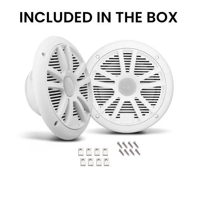 Alt view image 6 of 6 - 4) New Boss Audio MR6W 6.5" 180W Dual Cone Marine/Boat Speakers Stereo- White