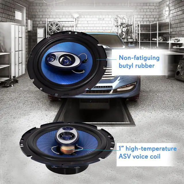 Alt view image 2 of 6 - 4 New PL63BL 6.5" 720 Watt 3-Way Car Audio Coaxial Speakers Blue Stereo