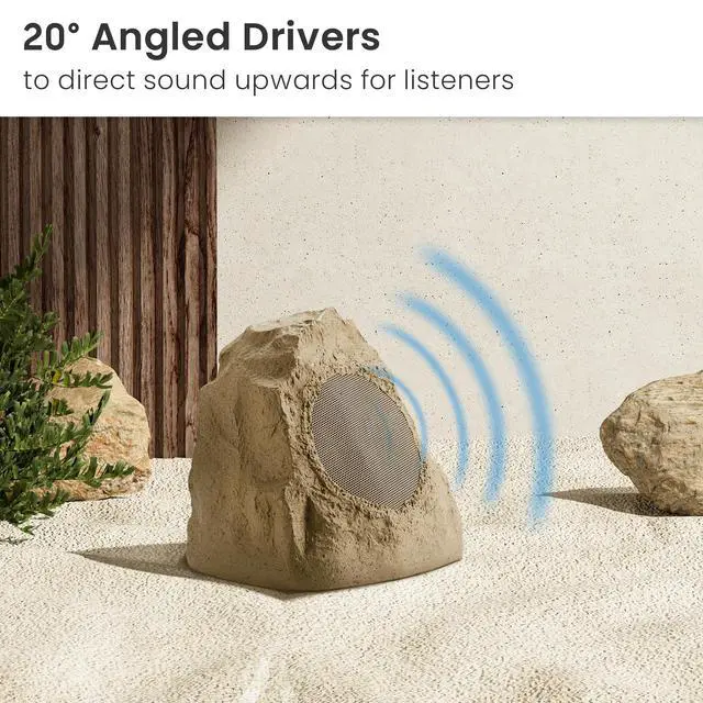 Alt view image 4 of 4 - 2R4S Outdoor Sandstone Rock 2 Speaker Set for Yard Patio Pool Spa