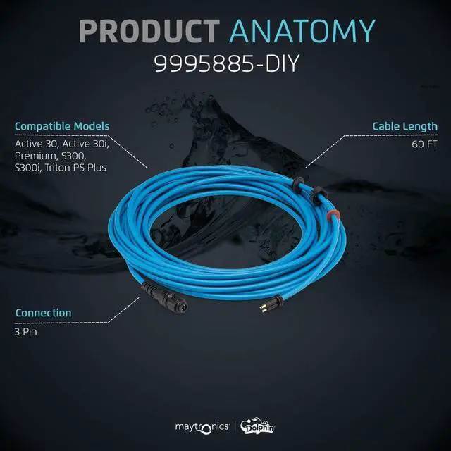 Alt view image 4 of 5 - Genuine Replacement Part Durable 60 FT Blue Cable for Agile Robot Movement 9995885-DYI