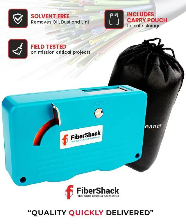 Alt view image 3 of 4 - Fiber Optic Cable Cleaning Box - 3 Pack - Cleans Both SC & LC Fiber Optic Cables & Connectors - Includes Dust Caps for 1.25mm & 2.5mm Patch Cord End Faces