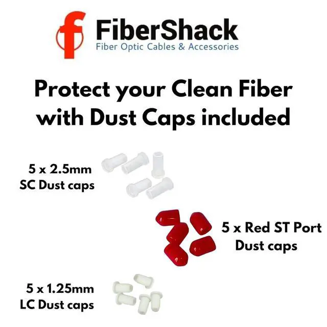 Alt view image 4 of 4 - Fiber Optic Cable Cleaning Box - 3 Pack - Cleans Both SC & LC Fiber Optic Cables & Connectors - Includes Dust Caps for 1.25mm & 2.5mm Patch Cord End Faces