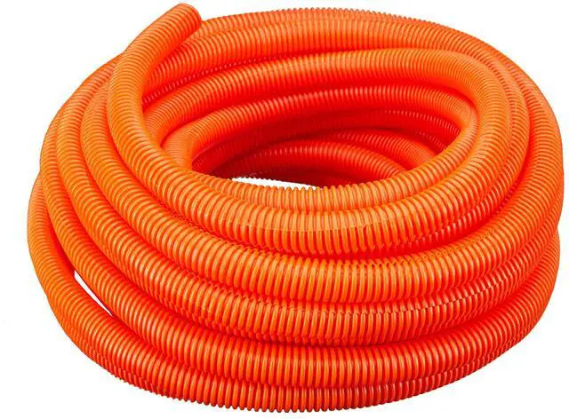 Main image of (1 1/2" Dia. x 100 ft, Orange) ® Flexible Polyethylene Corrugated (PE) Split Tubing (Wire Loom)