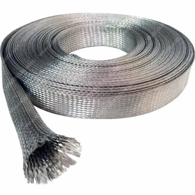 Alt view image 2 of 2 - 1/4" Tinned Copper Metal Braid Sleeving Flexible EMI RFI Shielding Wire Mesh (0.16" Diameter) - 100 Feet