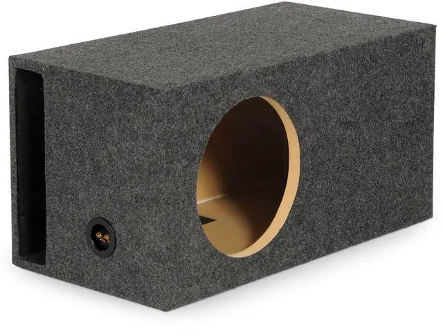 Main image of QPower HD112VL Single 12 Inch SPL XL Heavy Duty Side Ported Subwoofer Box Enclosure with Durable Carpet Covering for Car Audio Systems