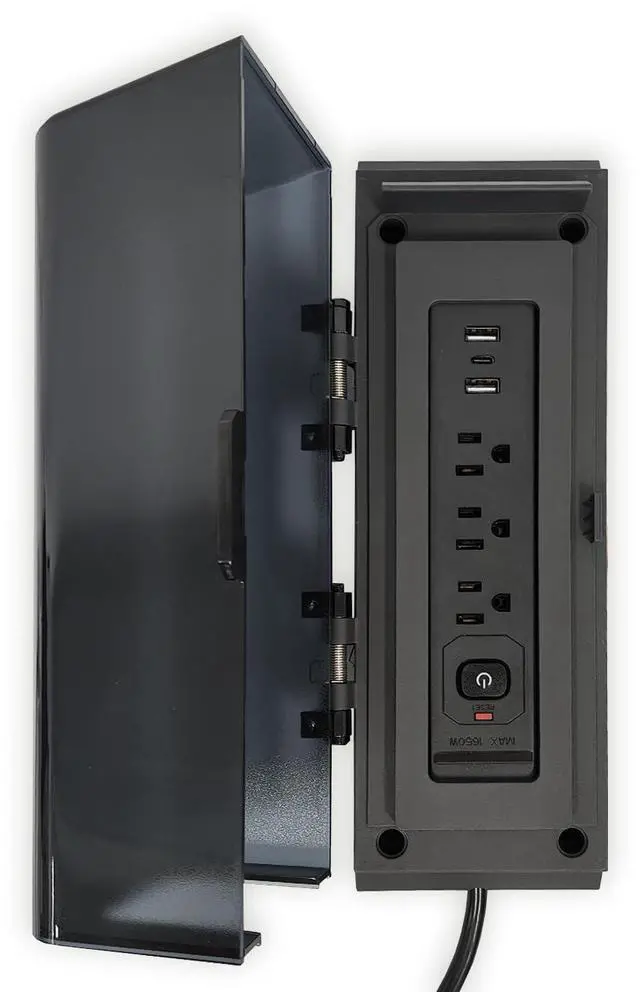 Main image of Power Strip Surge Protector with 3 AC Outlets and 3 USB Ports, Wall Mountable Power Socket with Protective Cover, 5Ft Long Extension Cord Plug (1875W/15A)for 111 Series Pergola, Garden, Black