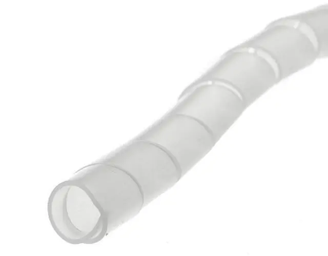 Main image of 1.25" Spiral Cable Wrap Polyethylene Expandable Abrasion Protector Wire Sleeve - 100 Feet - Clear