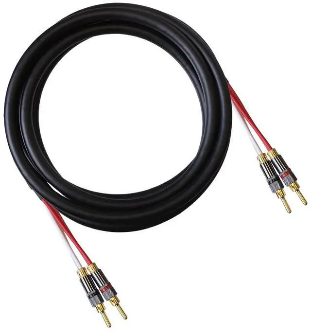 Main image of Canare 4S11 Speaker Cable, with Ultrasonically-welded Conventional (Non-Bi-Wire) Terminations, (One Cable - for one Speaker); Assembled in The USA (15 foot, Black, Bananas to Bananas)
