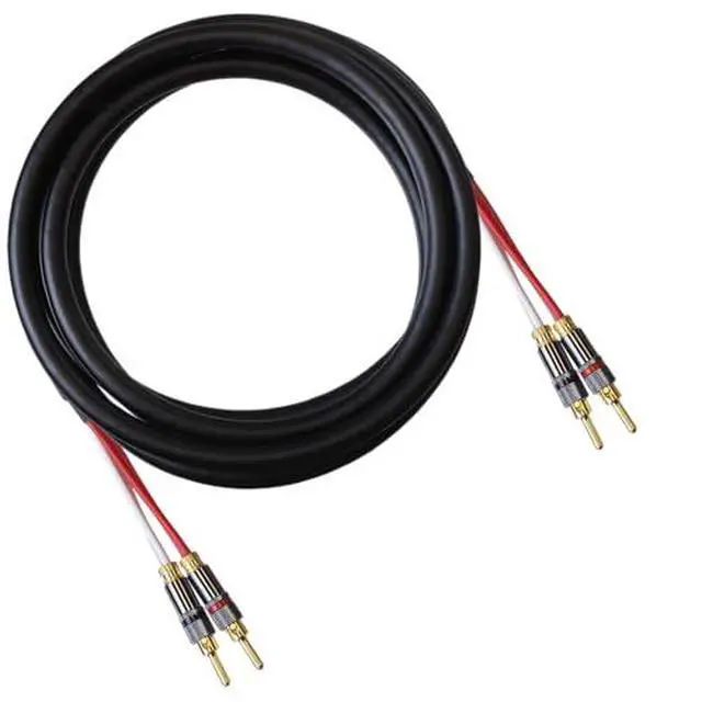 Alt view image 2 of 2 - Canare 4S11 Speaker Cable, with Ultrasonically-welded Conventional (Non-Bi-Wire) Terminations, (One Cable - for one Speaker); Assembled in The USA (15 foot, Black, Bananas to Bananas)