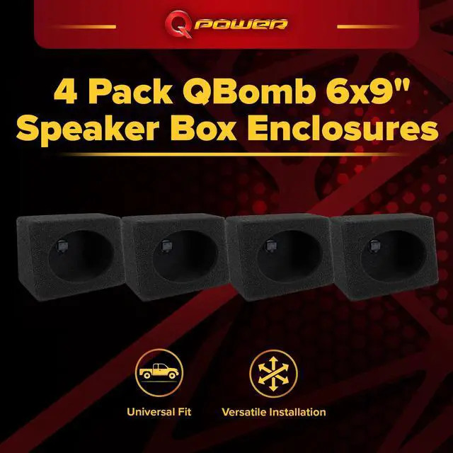 Alt view image 2 of 6 - QPOWER Q-Bomb 6x9" Car Subwoofer Box Enclosures w/Bedliner Spray Pair (4 Pack)