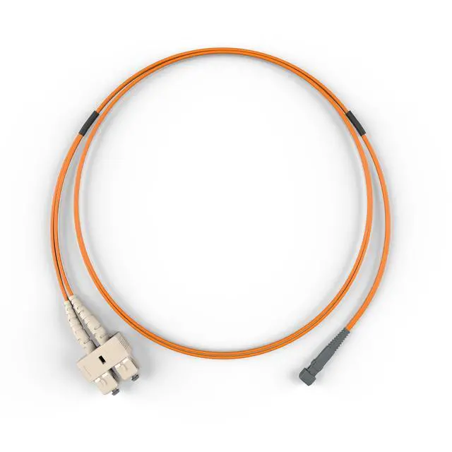 Alt view image 3 of 4 - FiberCablesDirect OM1 Multimode Fiber Patch Cable | Length Options 0.5M300M | MTRJ SC | 45M (147.64ft) | Duplex 62.5/125µm | 1Gb Ethernet | Orange OFNR PVC