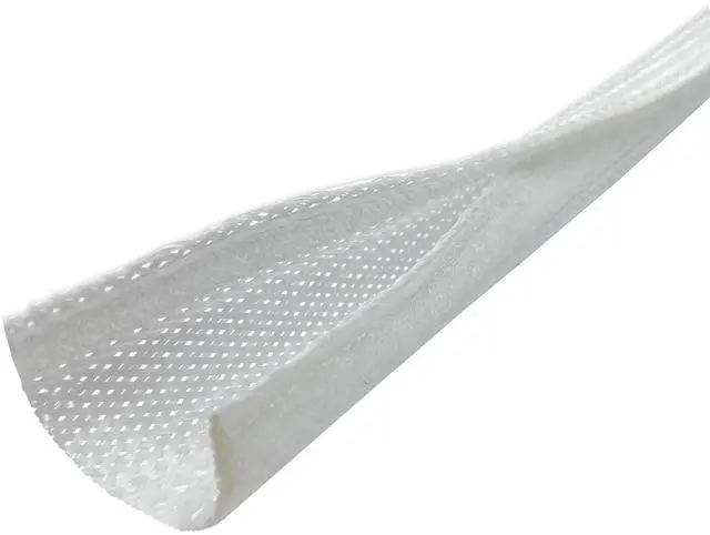 Main image of 2" Side Entry Cable Wrap Braided Sleeving with Hook & Loop Fastener - 50 Feet (White)