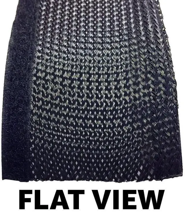 Alt view image 4 of 4 - 2" Side Entry Cable Wrap Braided Sleeving with Hook & Loop Fastener - 50 Feet (White)