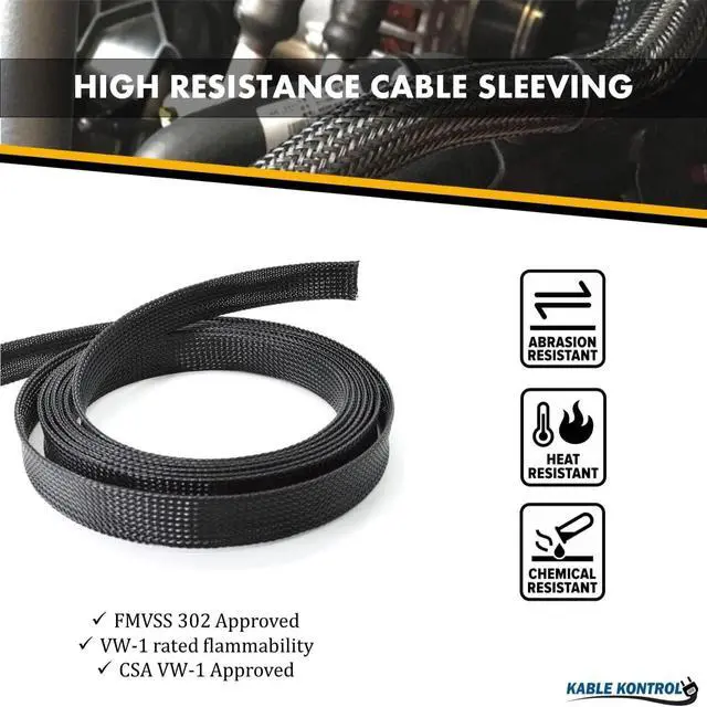 Alt view image 4 of 4 - PET Expandable Braided Sleeving - 1-3/4 Inch - 100 Feet Long - Red Cable Sleeve Automotive Wire Loom, Cable Wrap, Cord Protector from Pets, Cable Management - Red