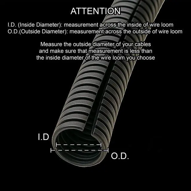 Alt view image 3 of 4 - Split Wire Loom Tubing Polyethylene Corrugated Flexible Conduit - 1.5" Nominal Size - 50 Feet - White